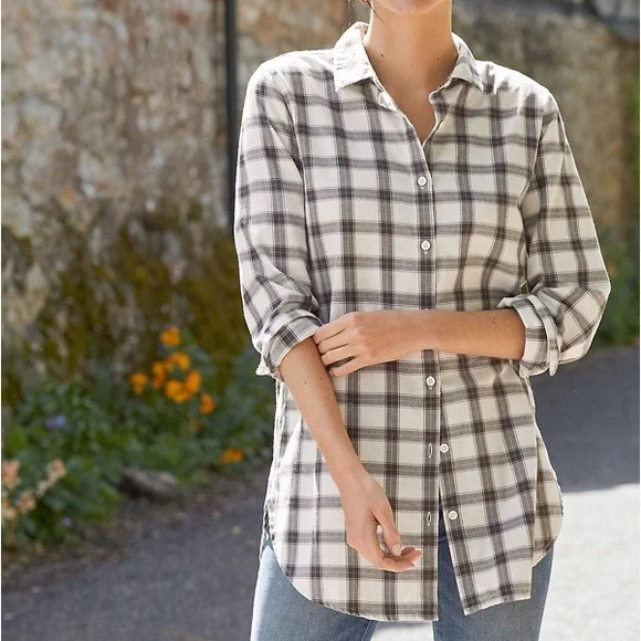 Garnet Hill Tops Garnett Hill Essential Long Cotton Flannel